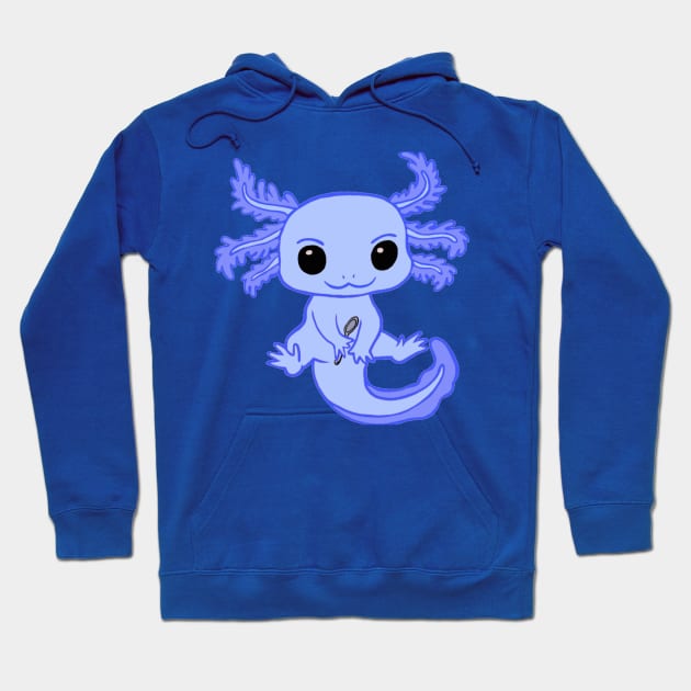 Spoonie Axolotl (Blue) Hoodie by CaitlynConnor